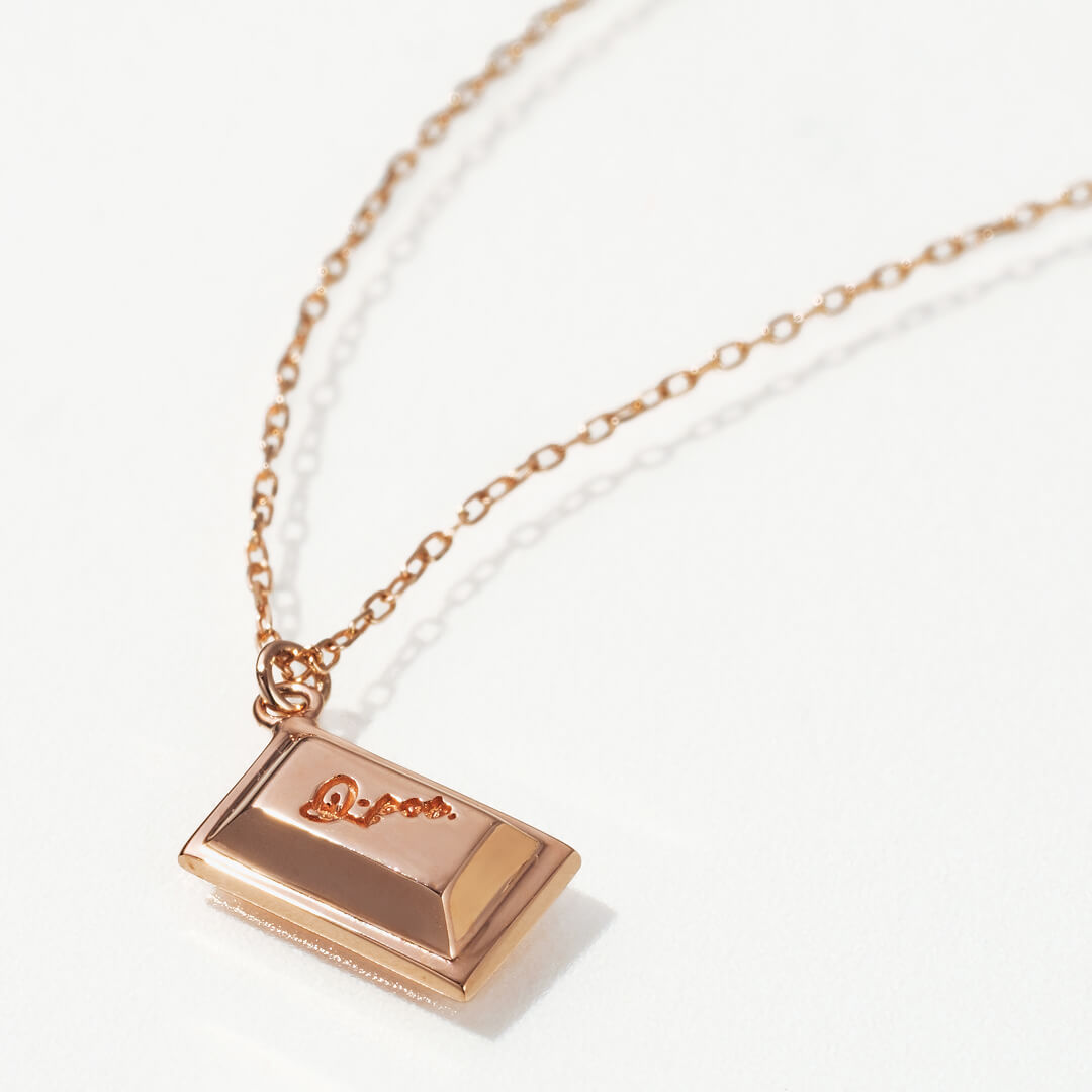 【10K Pink Gold】A Piece of Chocolate Necklace