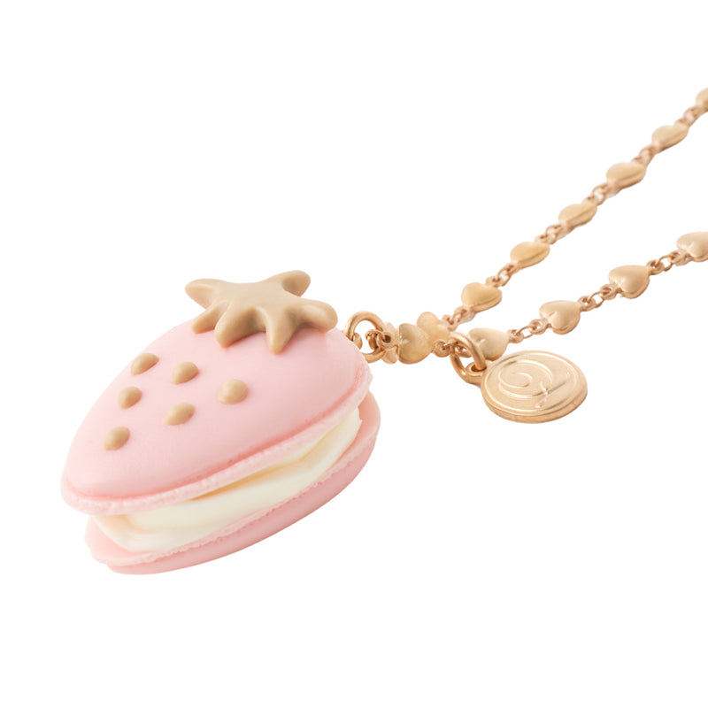 The Strawberry Macaron Necklace (Pink)【Japan Jewelry】