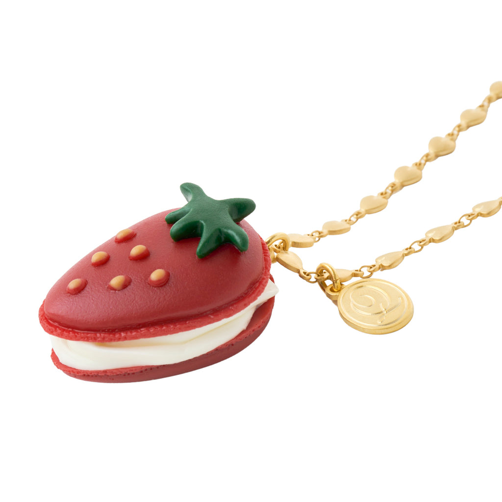 The Strawberry Macaron Necklace (Red)【Japan Jewelry】