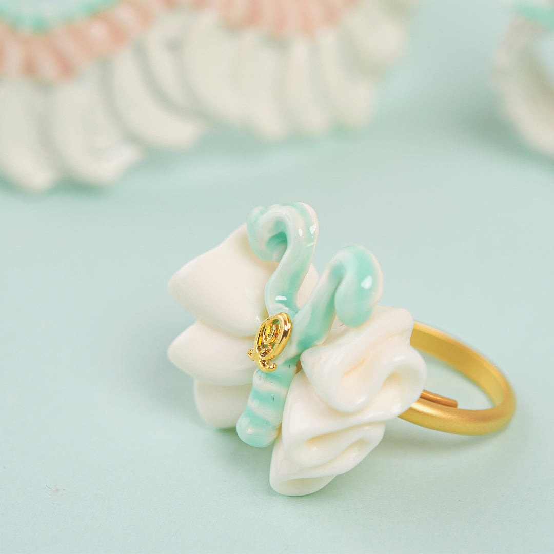Butterfly Cream Ring (Mint)【Japan Jewelry】