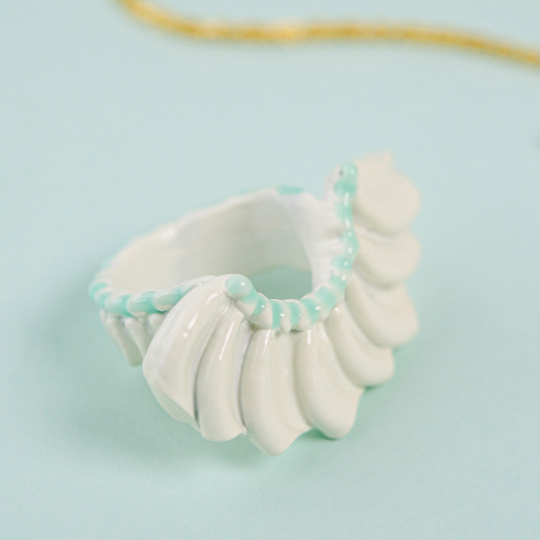 Frill Cream Ring (Mint / US6)【Japan Jewelry】