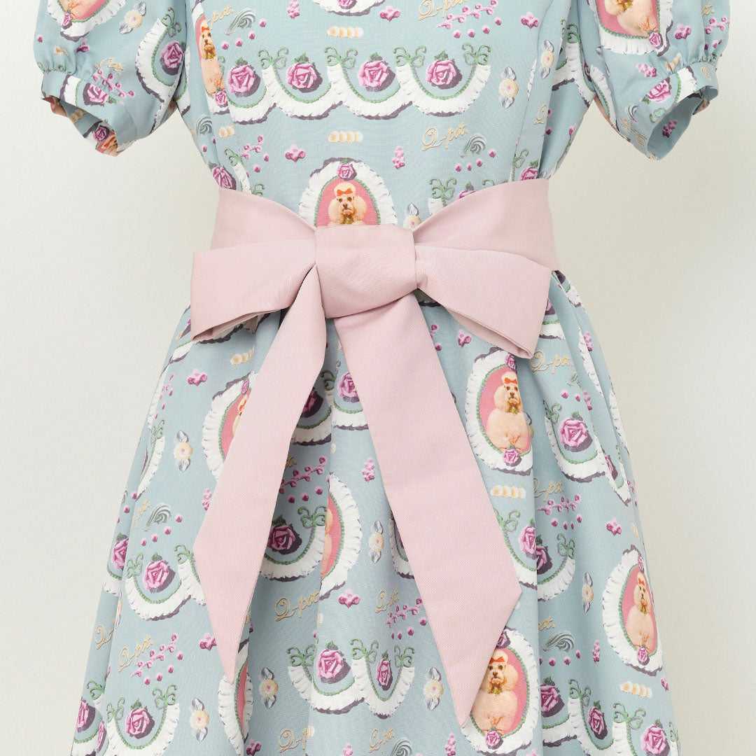 Poodle Cake Puff Sleeve Dress (Mint)【Japan Jewelry】