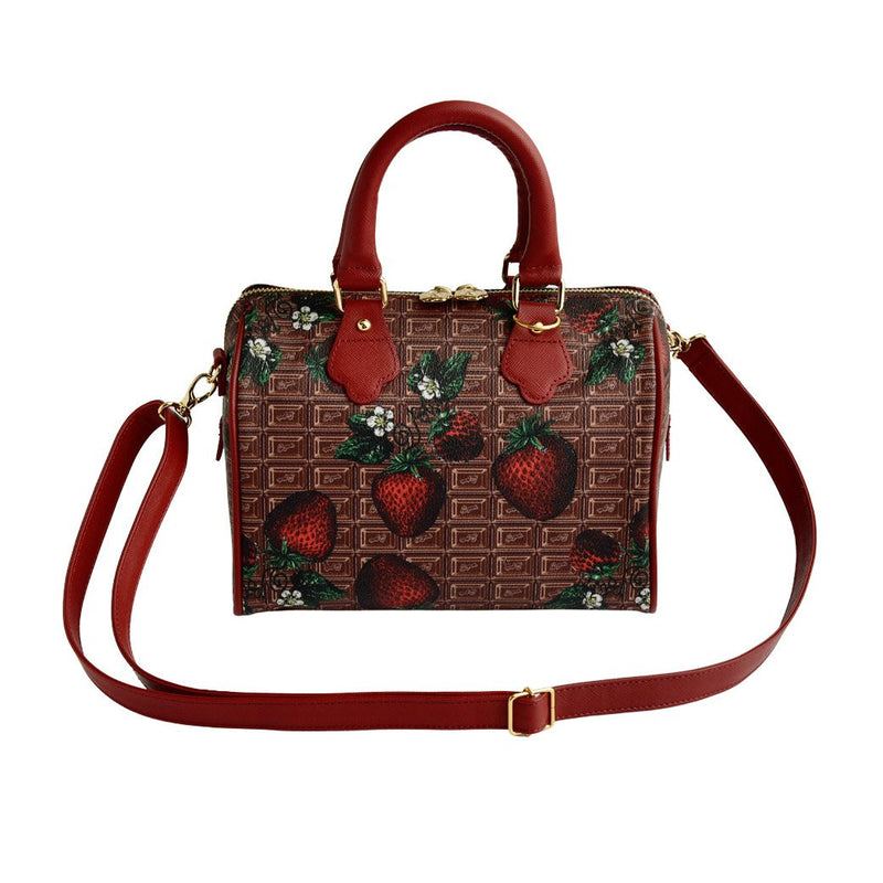 Chocolate × Strawberry Mini Boston Leather Bag【Japan Jewelry】