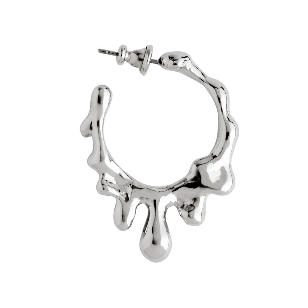 Melty Melt Hoop Pierced Earring (Silver / 1 Piece)【Japan Jewelry】