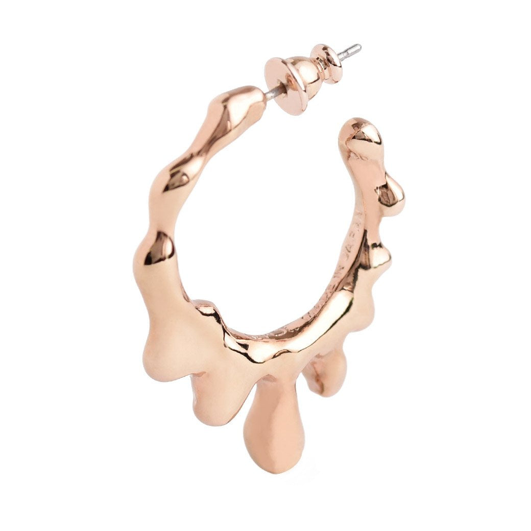 Melty Melt Hoop Earring[Pink Gold] (1 Piece)【Japan Jewelry】