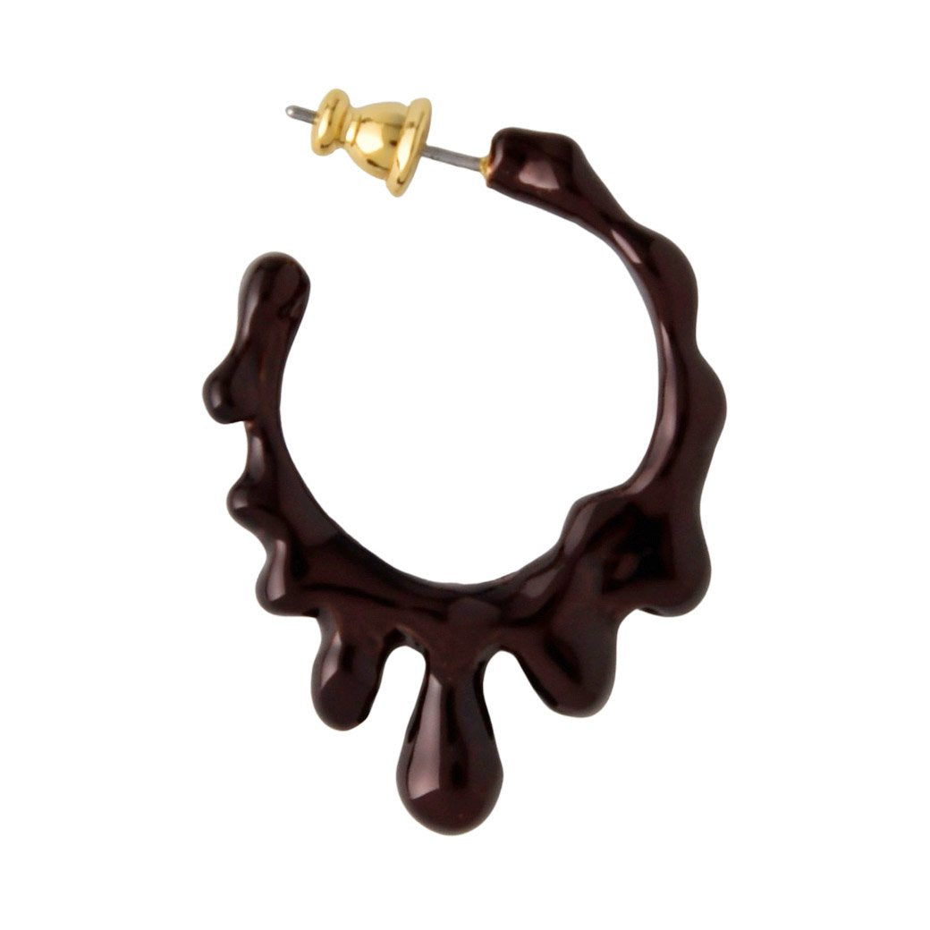 Melty Melt Hoop Earring[Brown] (1 Piece)【Japan Jewelry】