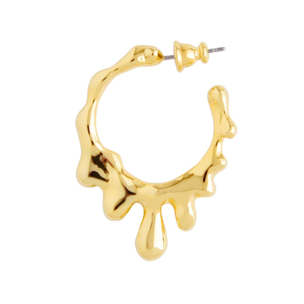Melty Melt Hoop Earring[Gold] (1 Piece)【Japan Jewelry】
