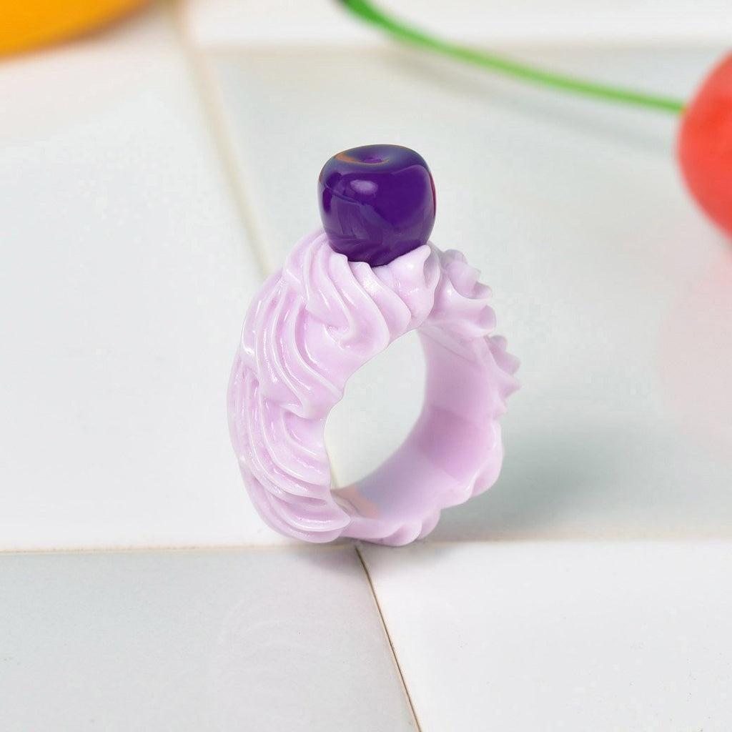 Blueberry Whipped Cream Ring (US6.5)【Japan Jewelry】