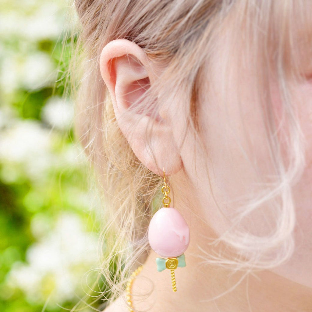 Easter Egg Pierced Earring [Pink] (1 Piece)【Japan Jewelry】