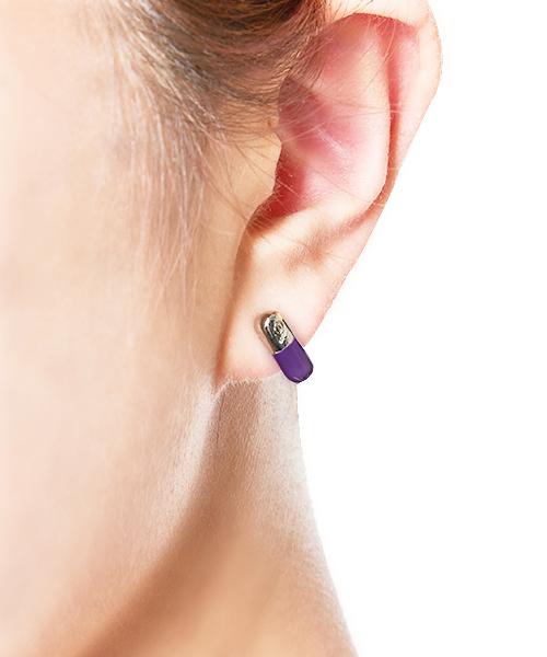 Capsule Pierced Earring (Purple / 1 Piece)【Japan Jewelry】