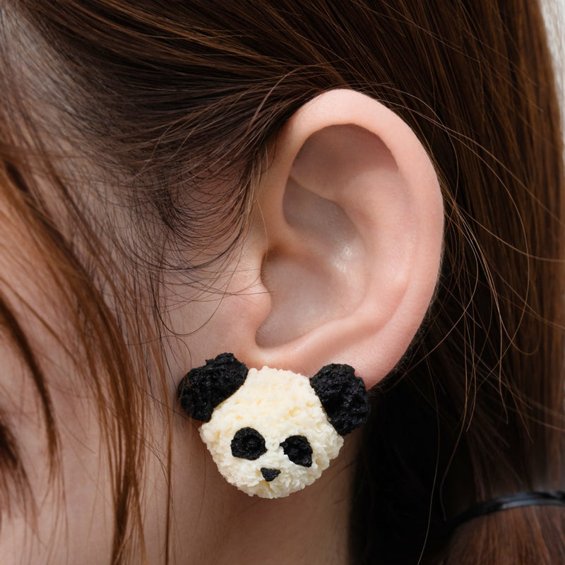 Panda’s Face Cookie Clip-On Earring (1 Piece)【Japan Jewelry】