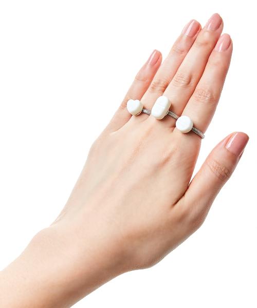 Love Tablet Ring (White)【Japan Jewelry】