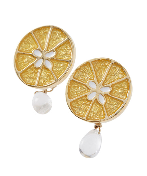Fresh Lemon Clip-On Earrings (Pair)【Japan Jewelry】