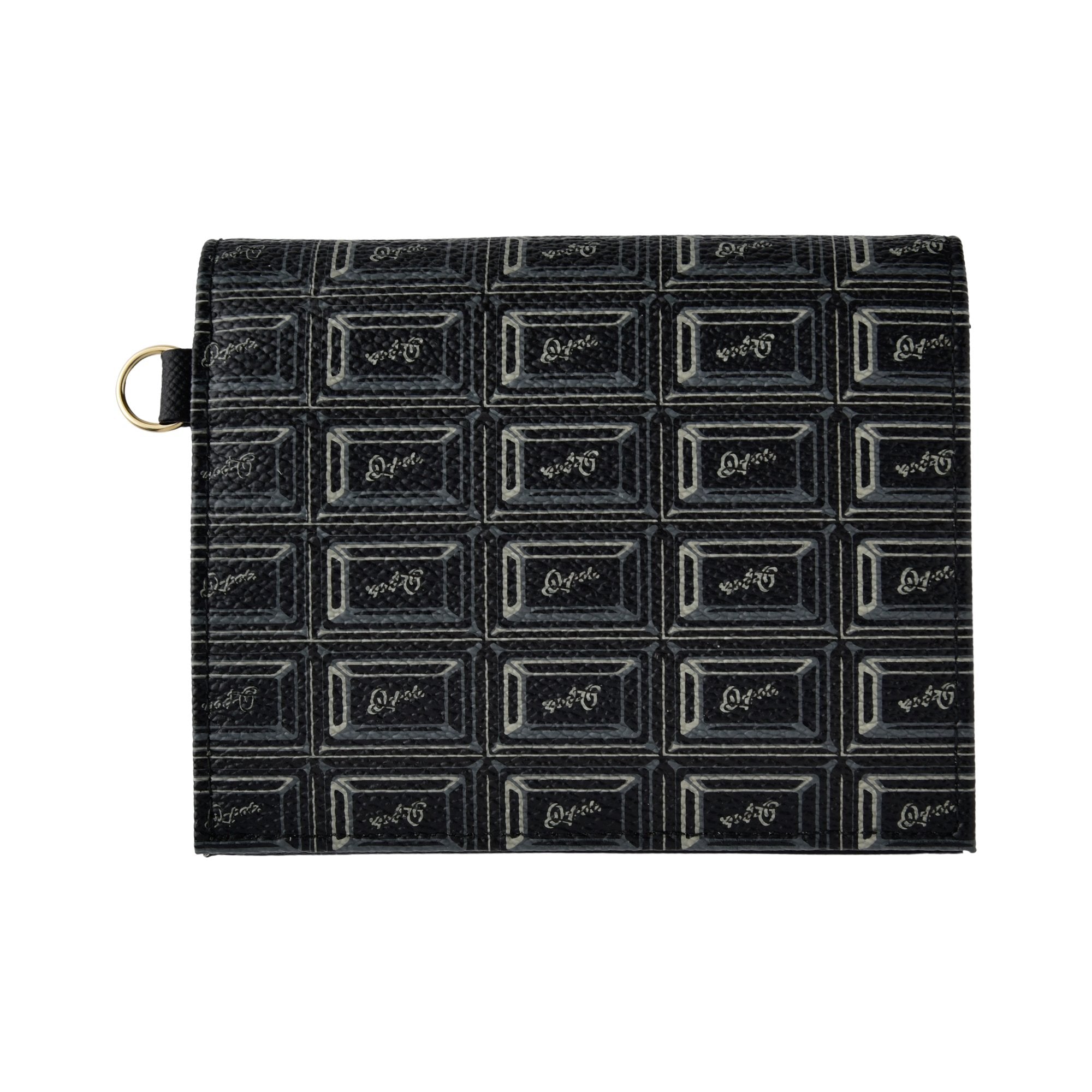 Black Chocolate Leather Flap Short Wallet【Japan Jewelry】