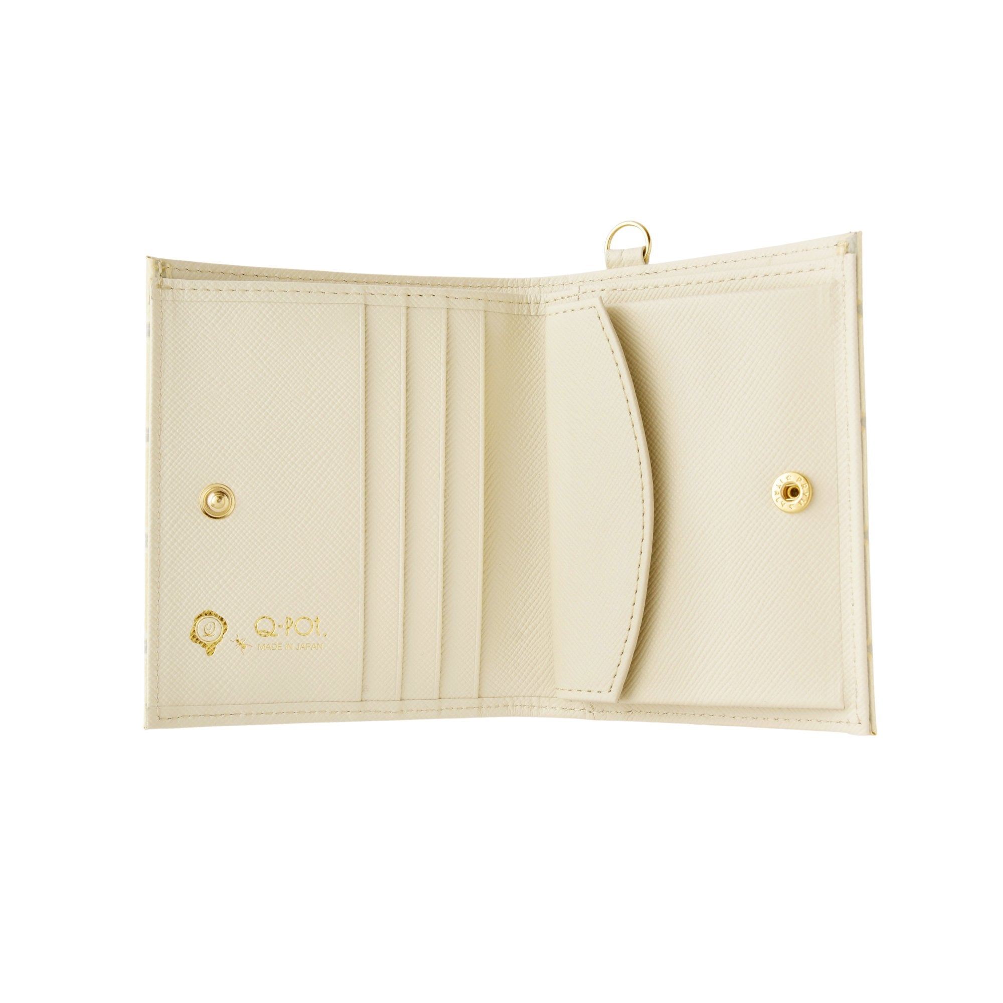 White Chocolate Leather Flap Short Wallet【Japan Jewelry】